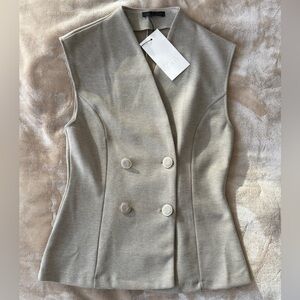 Zara Twill Light Gray Textured Top